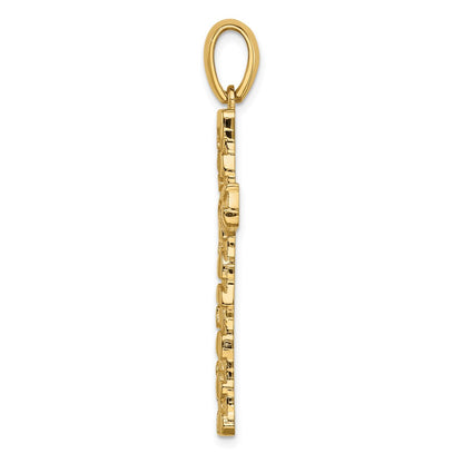 14k Yellow Gold Nugget Cross Pendant