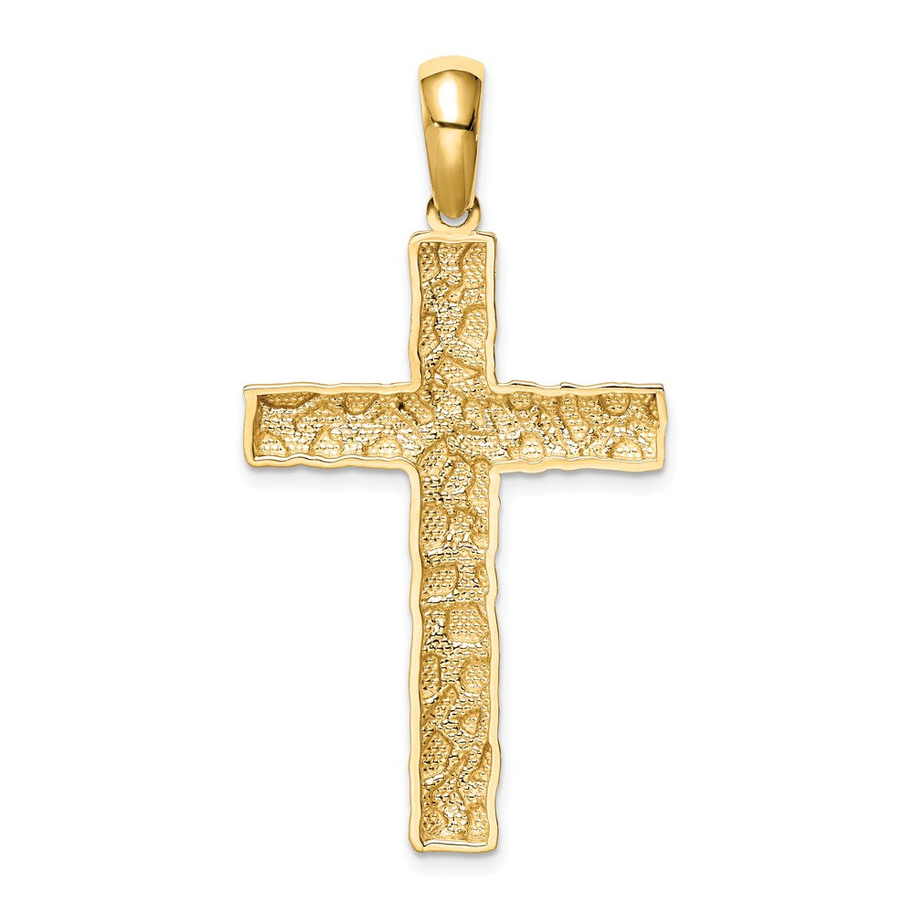14k Yellow Gold Nugget Cross Pendant