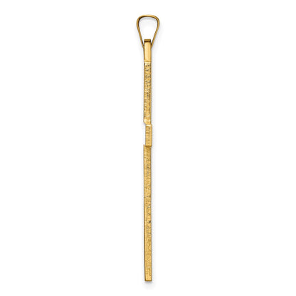14k Yellow Gold Polished Solid Cross Pendant