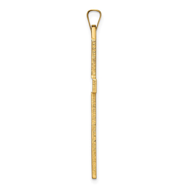 14k Yellow Gold Polished Solid Cross Pendant