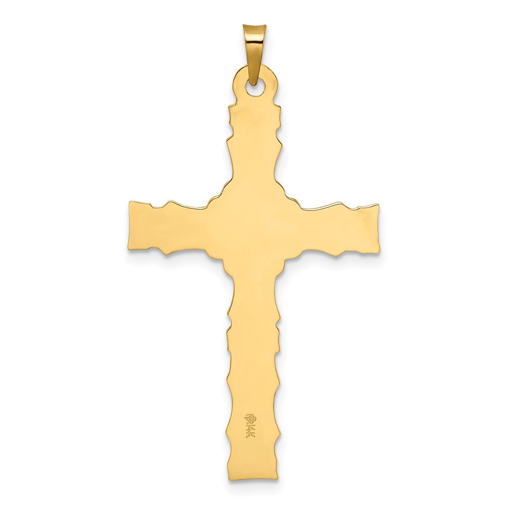 14k Two-tone Gold Solid INRI Crucifix Pendant