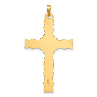 14k Two-tone Gold Solid INRI Crucifix Pendant