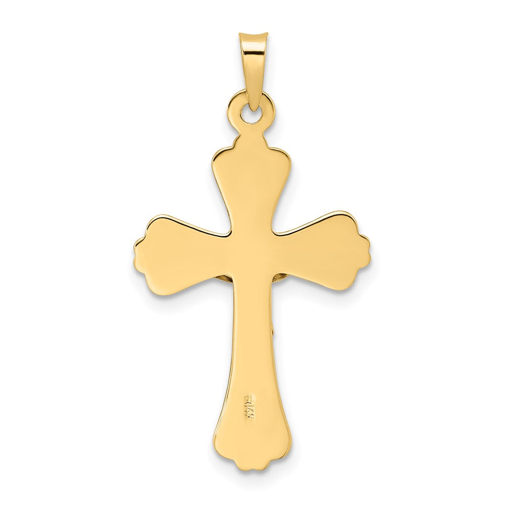 14k Two-tone Gold Polished Solid INRI Crucifix Pendant