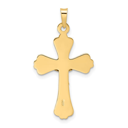 14k Two-tone Gold Polished Solid INRI Crucifix Pendant