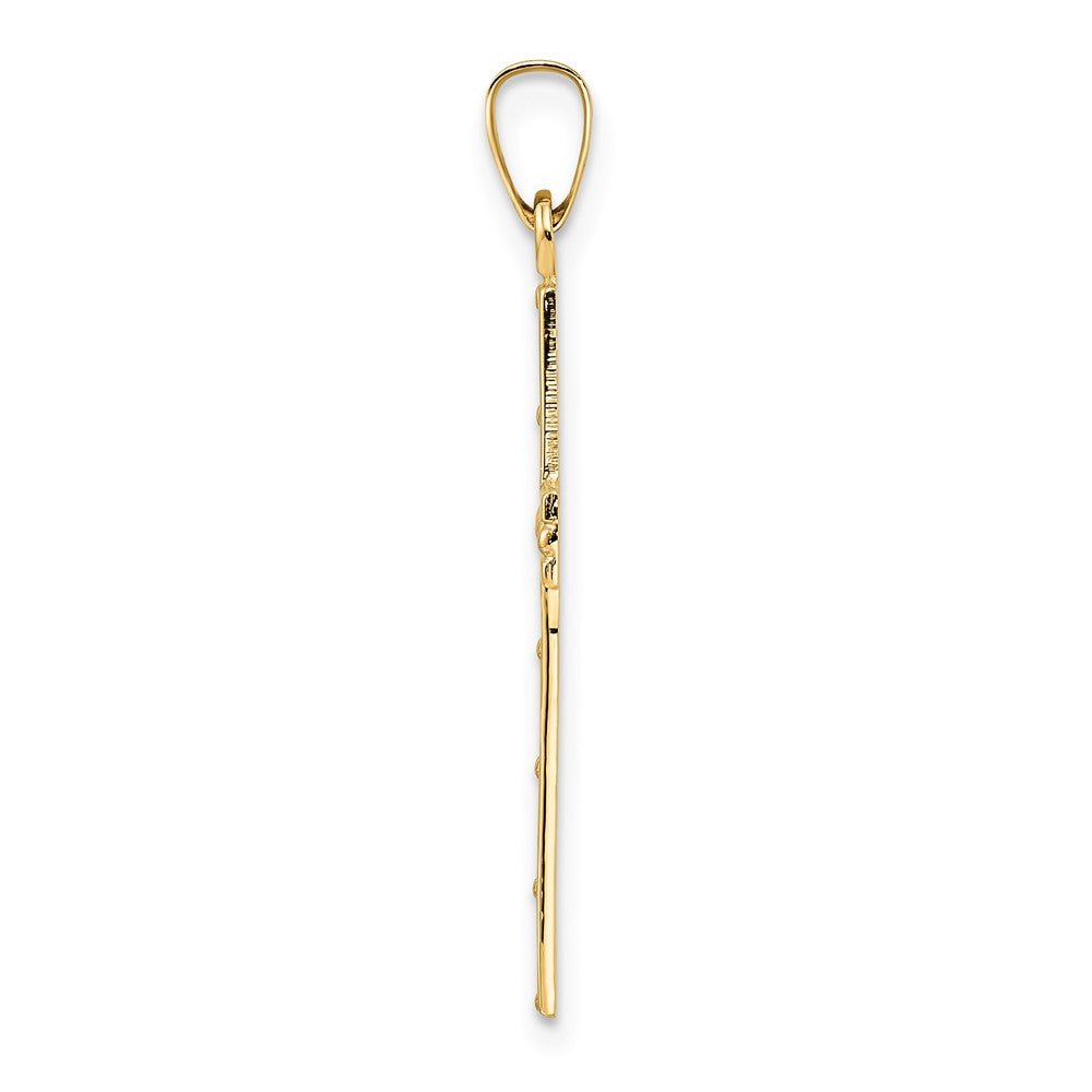 14k Yellow Gold Polished Solid Cross Pendant