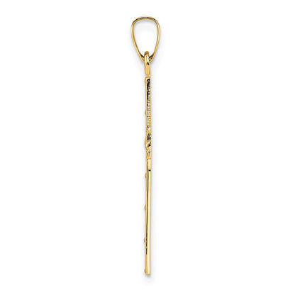 14k Yellow Gold Polished Solid Cross Pendant