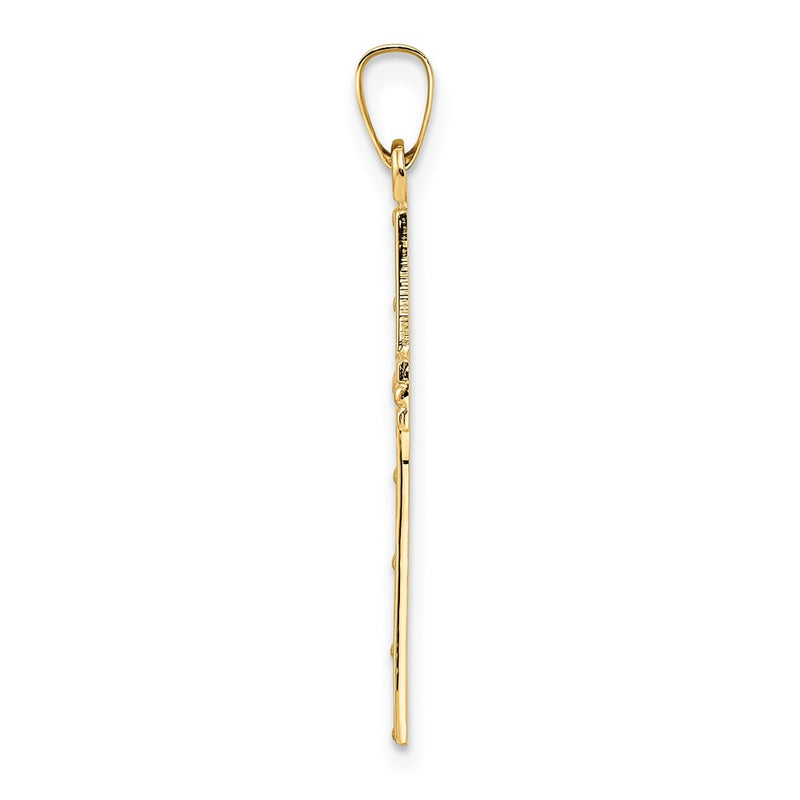 14k Yellow Gold Polished Solid Cross Pendant