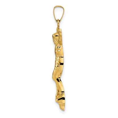 14k Yellow Gold Polished Solid Risen Christ Pendant