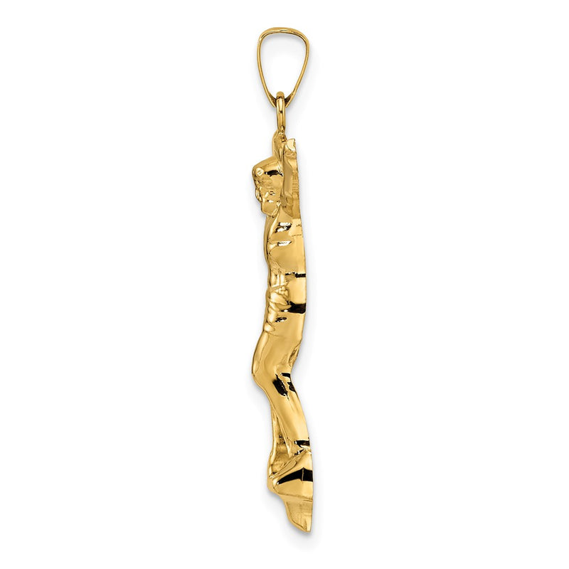 14k Yellow Gold Polished Solid Risen Christ Pendant