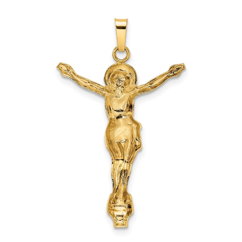 14k Yellow Gold Polished Solid Risen Christ Pendant