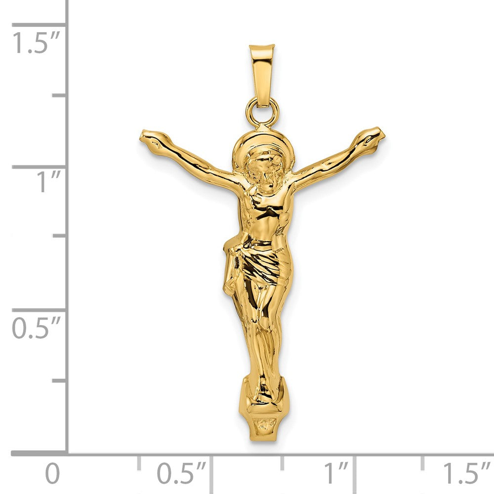 14k Yellow Gold Polished Solid Risen Christ Pendant