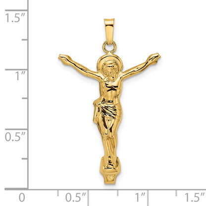 14k Yellow Gold Polished Solid Risen Christ Pendant