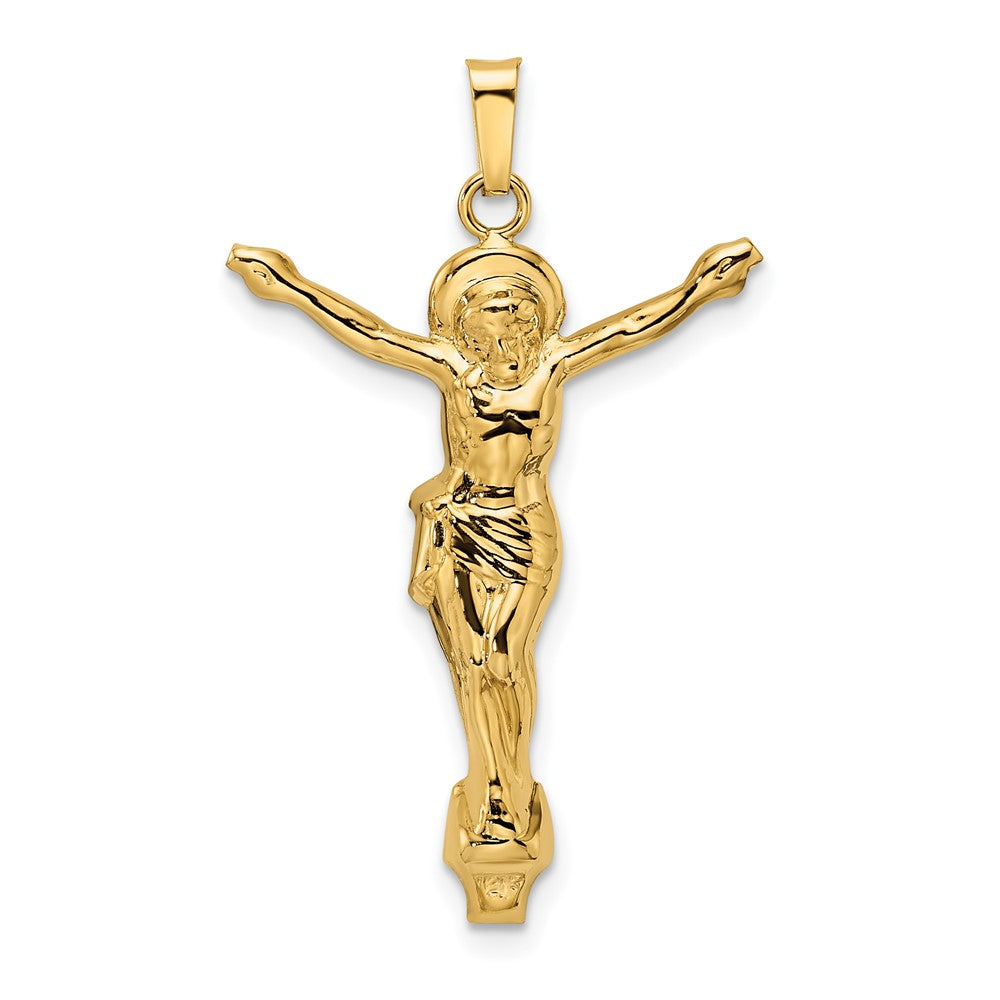 14k Yellow Gold Polished Solid Risen Christ Pendant