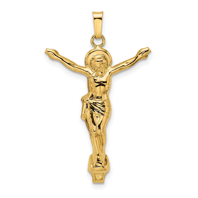 14k Yellow Gold Polished Solid Risen Christ Pendant