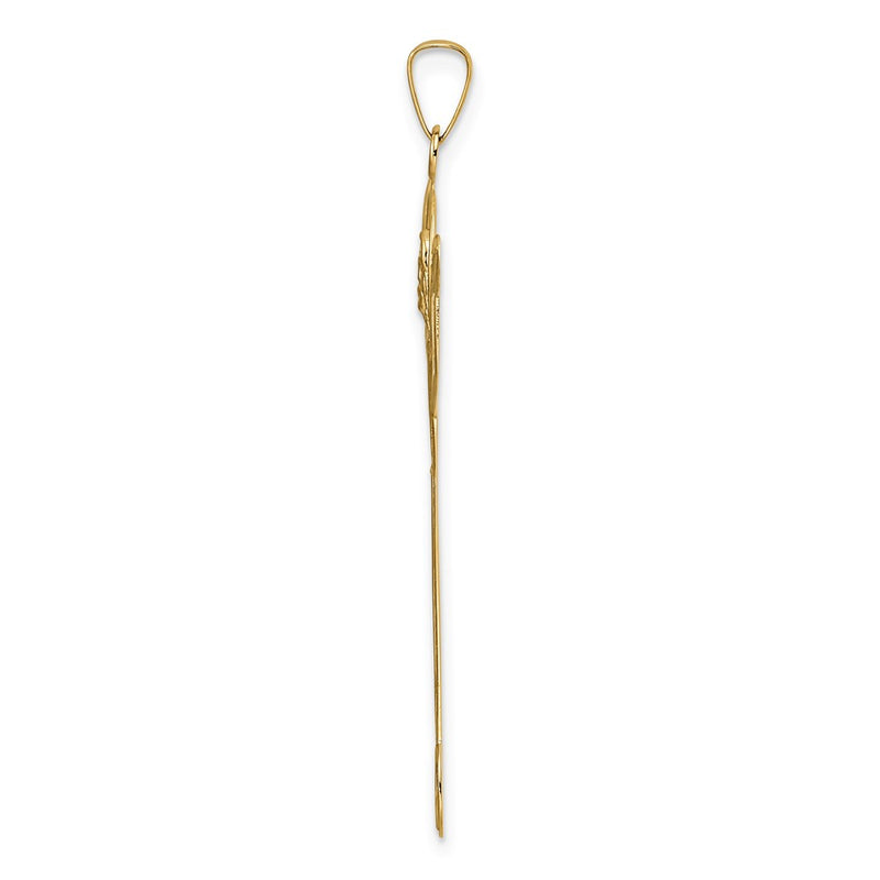 14k Yellow Gold Polished Solid Risen Christ Pendant