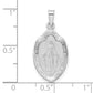 14k White Gold Polished and Satin Solid Miraculous Medal Pendant