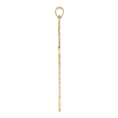 14k Yellow Gold Polished Solid Fancy Design Cross Pendant