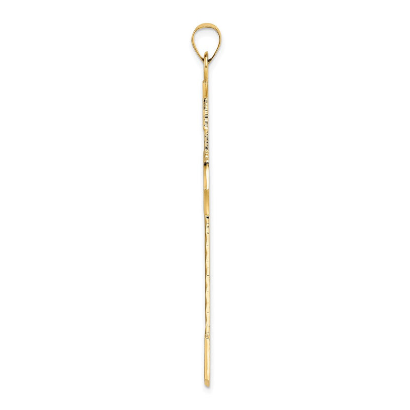14k Yellow Gold Polished Solid Fancy Design Cross Pendant