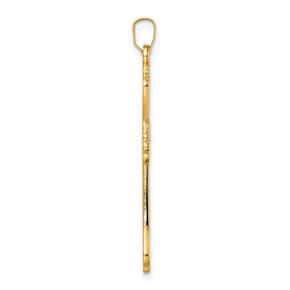 14k Yellow Gold Polished Solid Fancy Cross Pendant