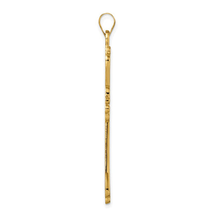 14k Yellow Gold Polished Solid Fancy Cross Pendant