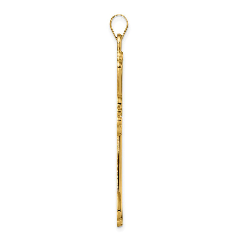 14k Yellow Gold Polished Solid Fancy Cross Pendant