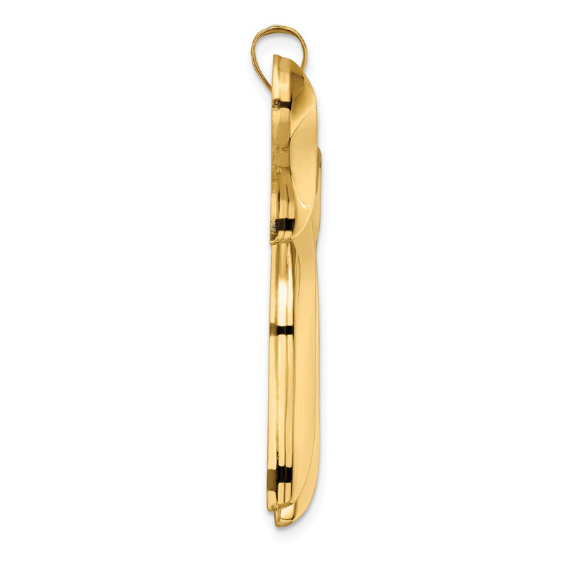 14k Yellow Gold Polished Solid Chai Symbol Pendant