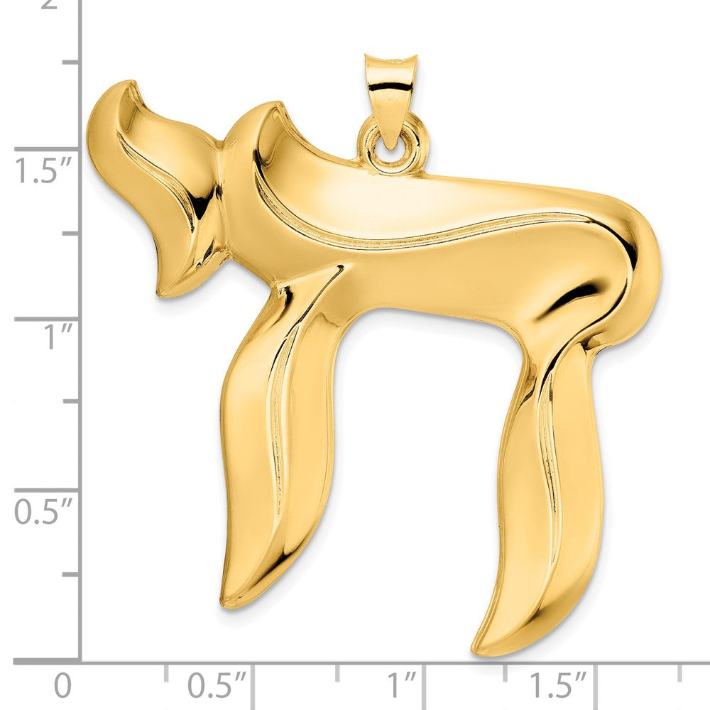 14k Yellow Gold Polished Solid Chai Symbol Pendant