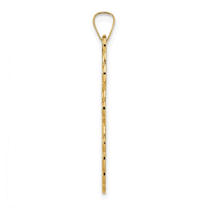 14k Yellow Gold Polished Eastern Orthodox Solid Cross Pendant