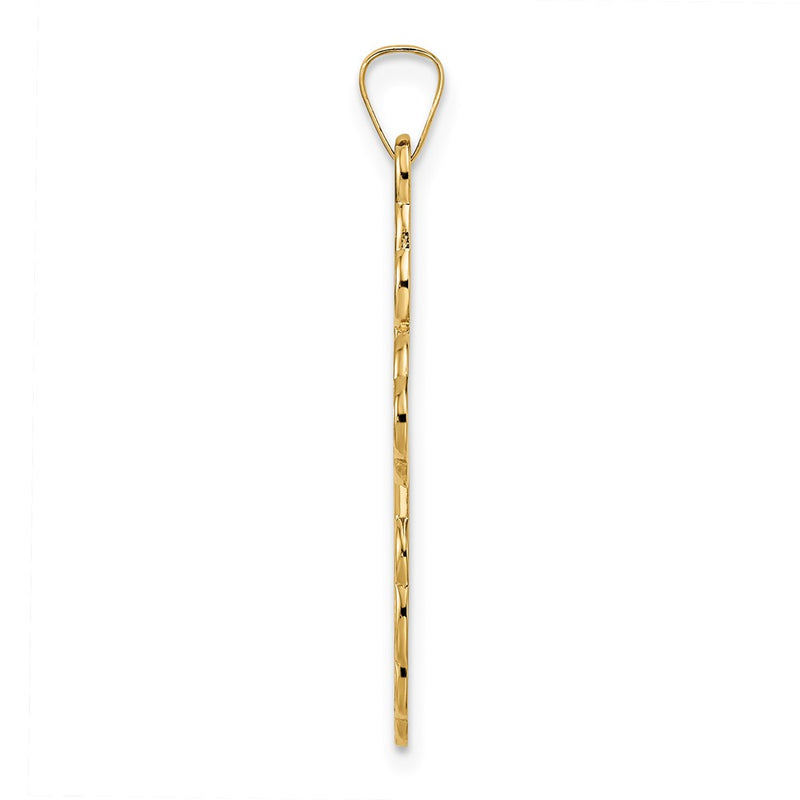 14k Yellow Gold Polished Eastern Orthodox Solid Cross Pendant