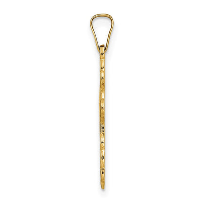 14k Yellow Gold Polished Eastern Orthodox Solid Cross Pendant