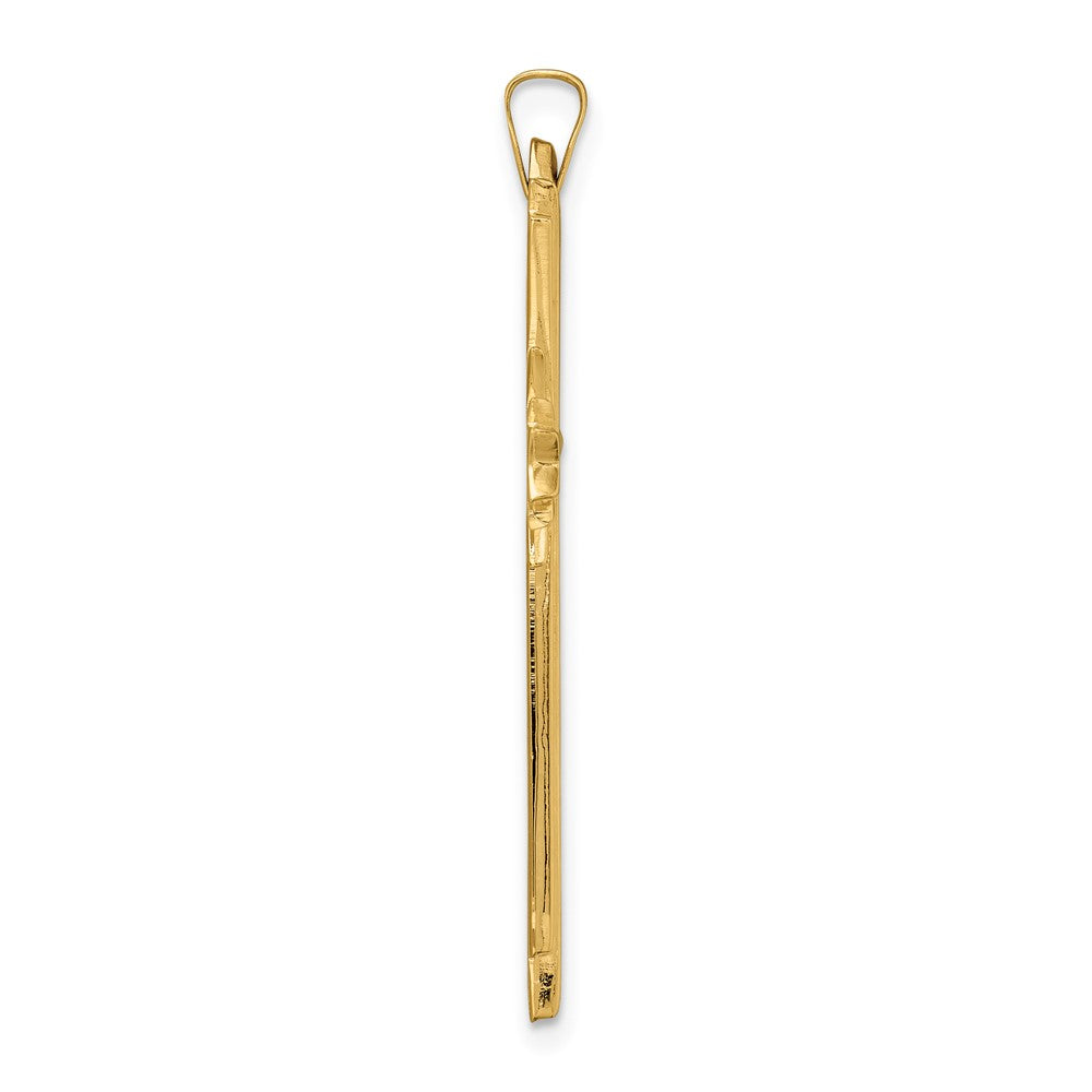 14k Yellow Gold Polished Solid Fancy Cross Pendant