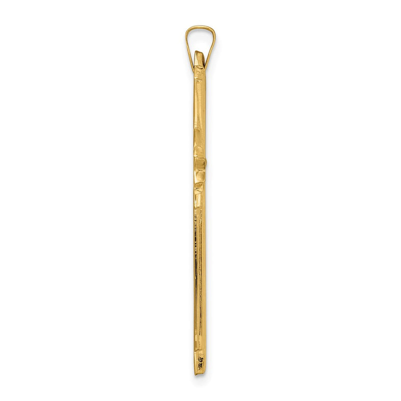 14k Yellow Gold Polished Solid Fancy Cross Pendant