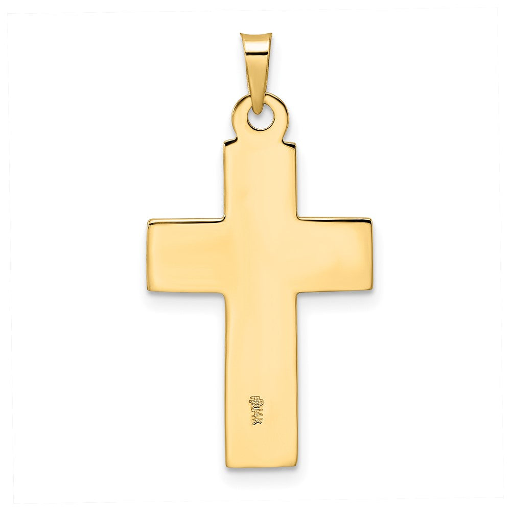 14k Two-tone Gold Polished Solid INRI Crucifix Pendant