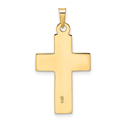 14k Two-tone Gold Polished Solid INRI Crucifix Pendant