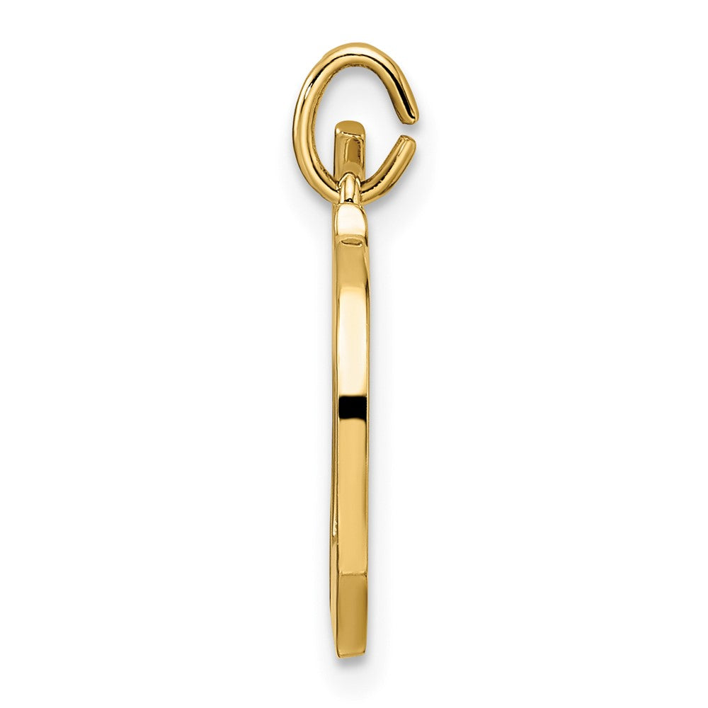 14k Yellow Gold Polished Solid Mazel Symbol Pendant