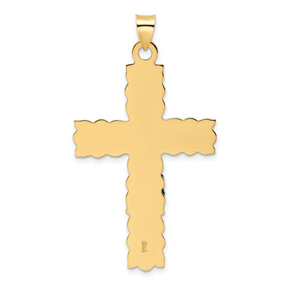 14k Two-tone Gold Polished Solid INRI Crucifix Pendant