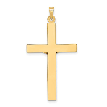 14k Two-tone Gold Polished Solid INRI Crucifix Pendant