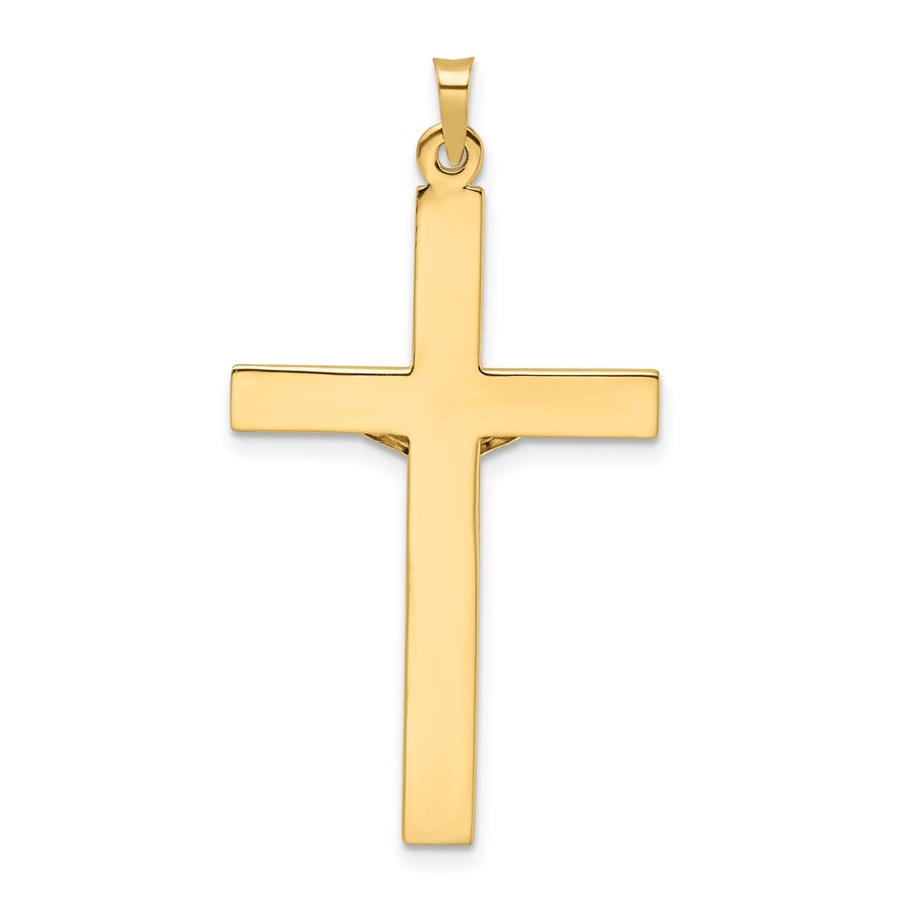 14k Two-tone Gold Solid INRI Crucifix Pendant