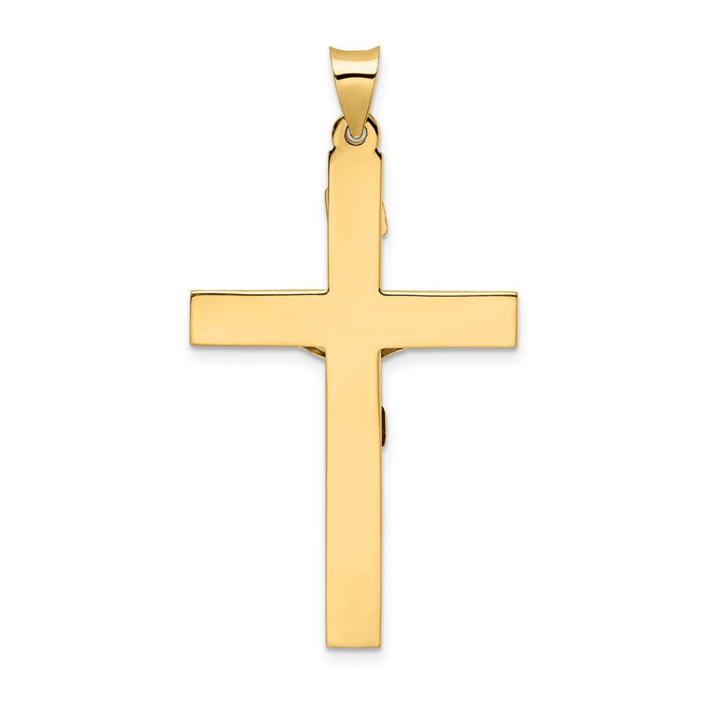 14k Two-tone Gold Polished Solid INRI Crucifix Pendant