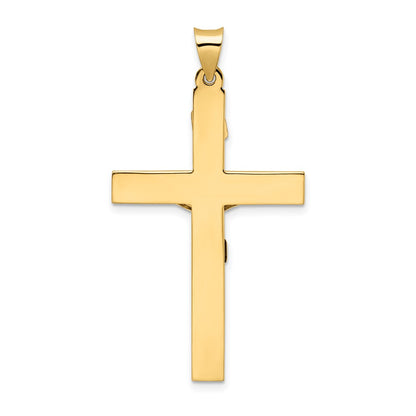 14k Two-tone Gold Polished Solid INRI Crucifix Pendant