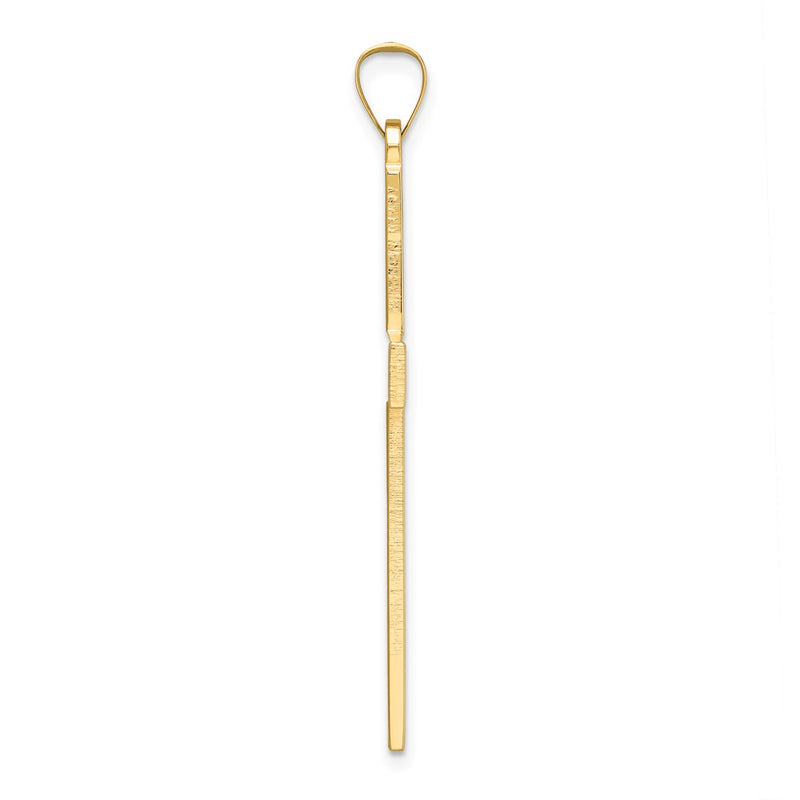 14k Yellow Gold Polished Solid Cross Pendant