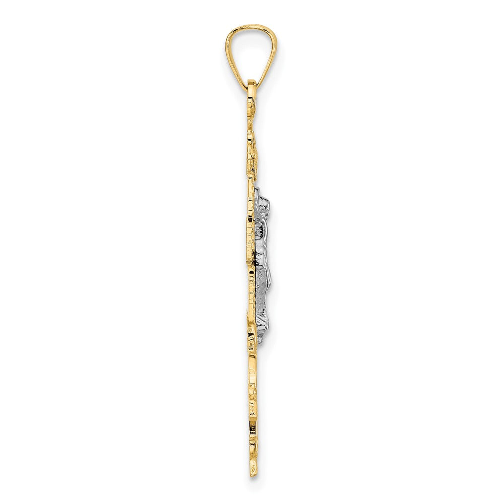 14k Two-tone Gold Cara Vaca Crucifix Pendant