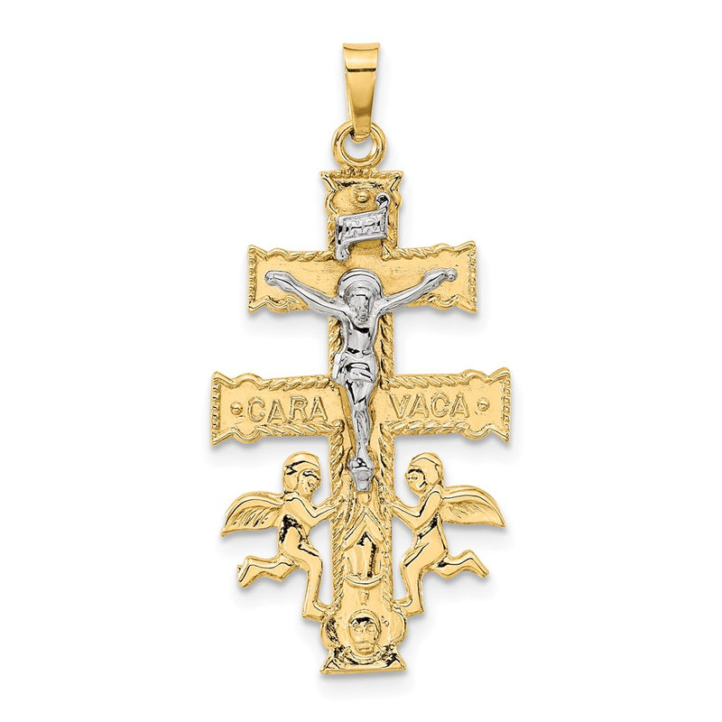 14k Two-tone Gold Cara Vaca Crucifix Pendant