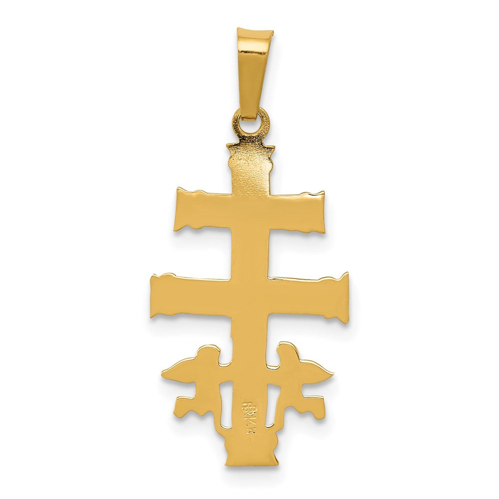 14k Two-tone Gold Cara Vaca Crucifix Pendant