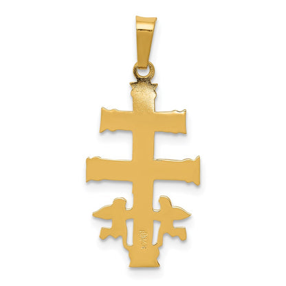 14k Two-tone Gold Cara Vaca Crucifix Pendant