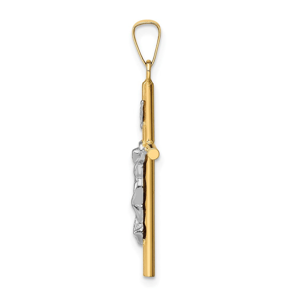 14k Two-tone Gold INRI Crucifix Pendant
