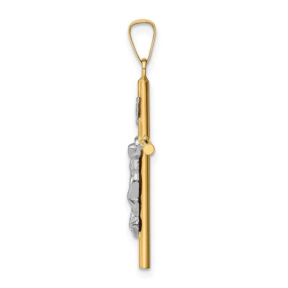 14k Two-tone Gold INRI Crucifix Pendant