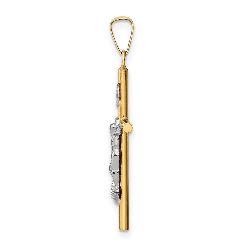 14k Two-tone Gold INRI Crucifix Pendant