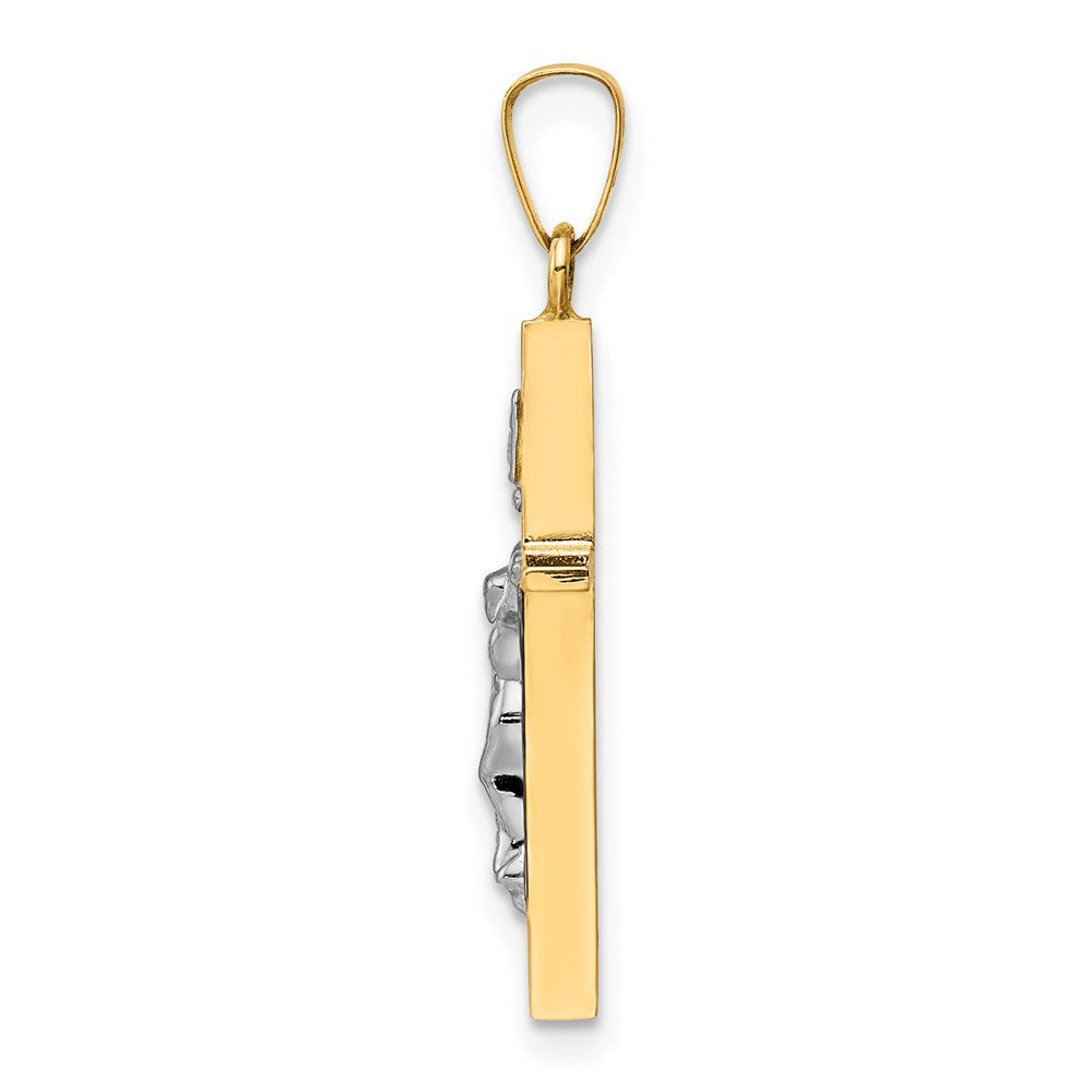 14k Two-tone Gold INRI Crucifix Pendant