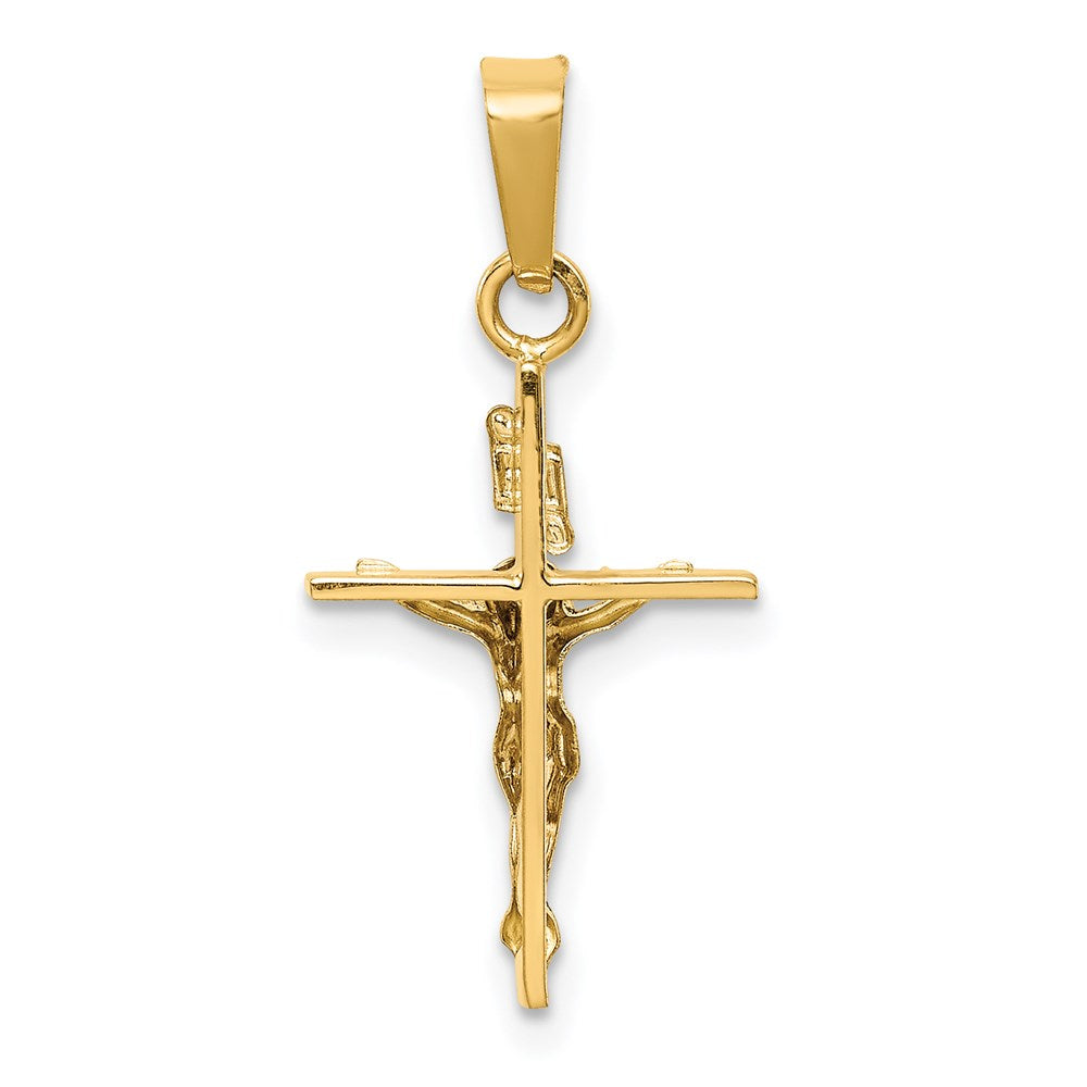 14k Two-tone Gold INRI Crucifix Pendant